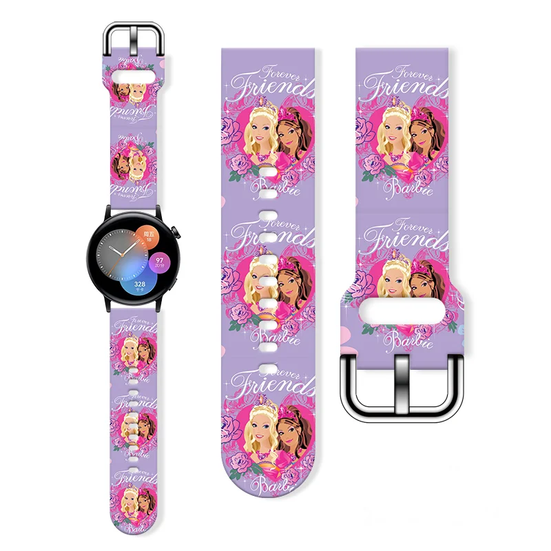 

MINISO Barbie 20mm Printed Strap for Samsung Watch 7/6/5 40mm 44mm Band Replaceable Bracelet for Amazfit Balance 5Pro 45mm Women