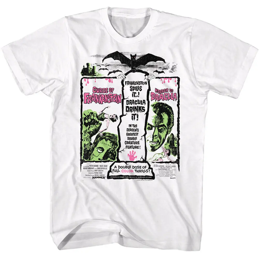 T-shirt pour homme Hammer Horror Curse of Comuna enstein, film d'horreur de Dracula