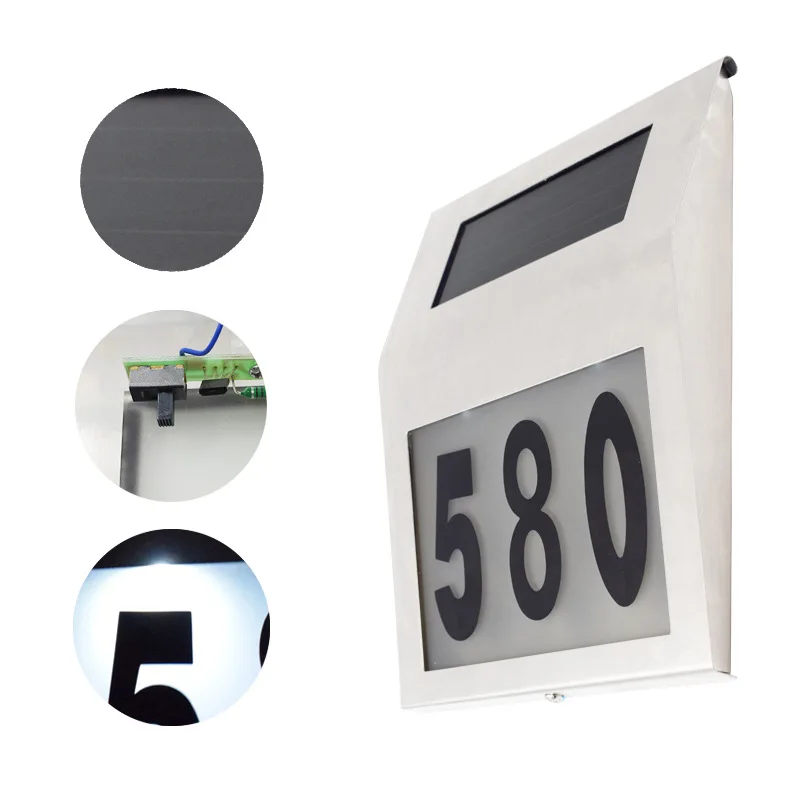 

Solar Door Plaque Light Solar Doorplate Wall Mount For Home Garden House Number Door Number Address Number Solar Light Lamp