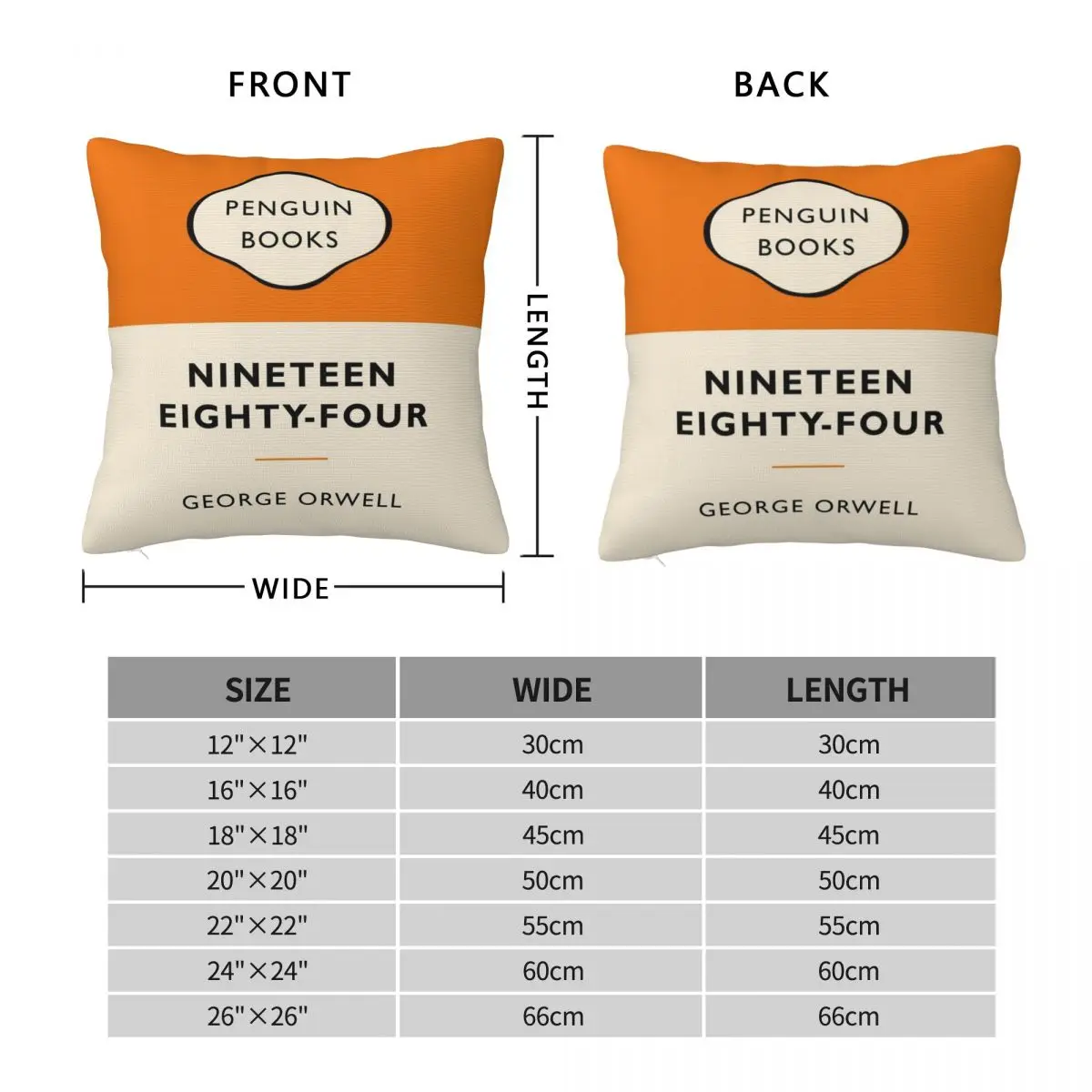 George Orwell Nineteen Eighty-Four Square Pillowcase Polyester Linen Velvet Printed Zip Decor Pillow Case Bed Cushion Cover 18