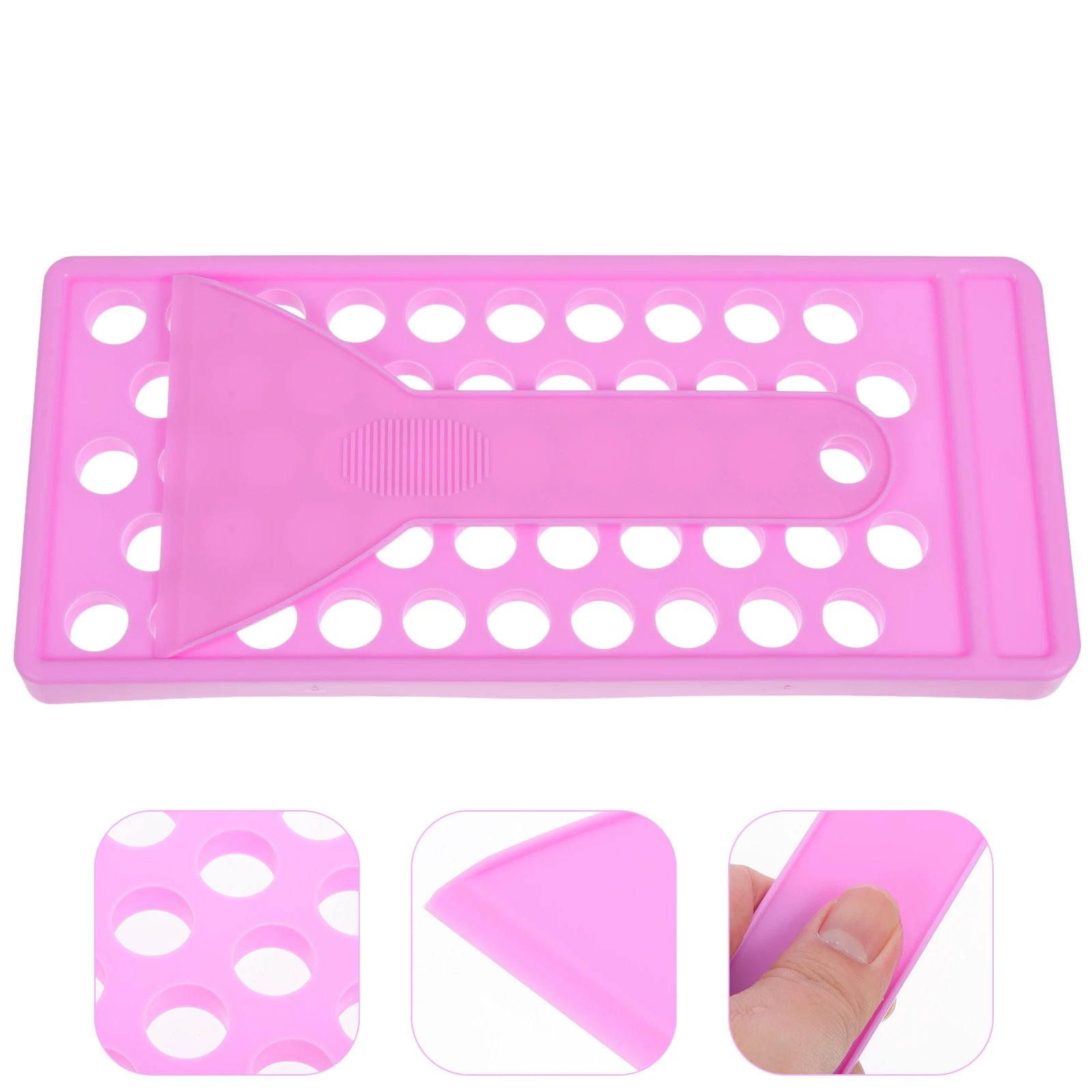 1Set Lipstick Filling Tray Selected PP Material Easy Use DIY Lip Balm Holder Spatula Kit 50 Holes Makeup Filling Tray Portable