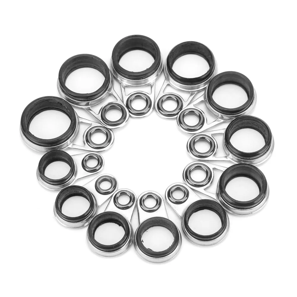 33 قطعة من أدلة صنارة الصيد المصنوعة من الفولاذ المقاوم للصدأ المتينة مع حلقة من السيراميك وأحجام متعددة للعيون وحلقة خط طوف وقضيب قابل للتعديل #5