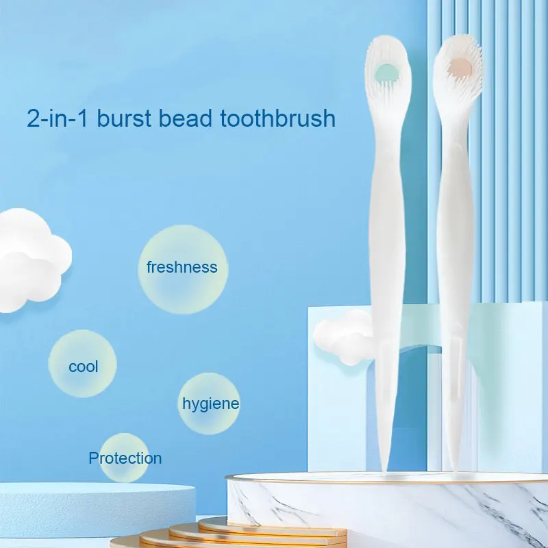 New Mini Travel Disposable Toothbrushes Portable Toothbrush with Freshening Bead Toothbrushes with Floss Oral Hygiene Care