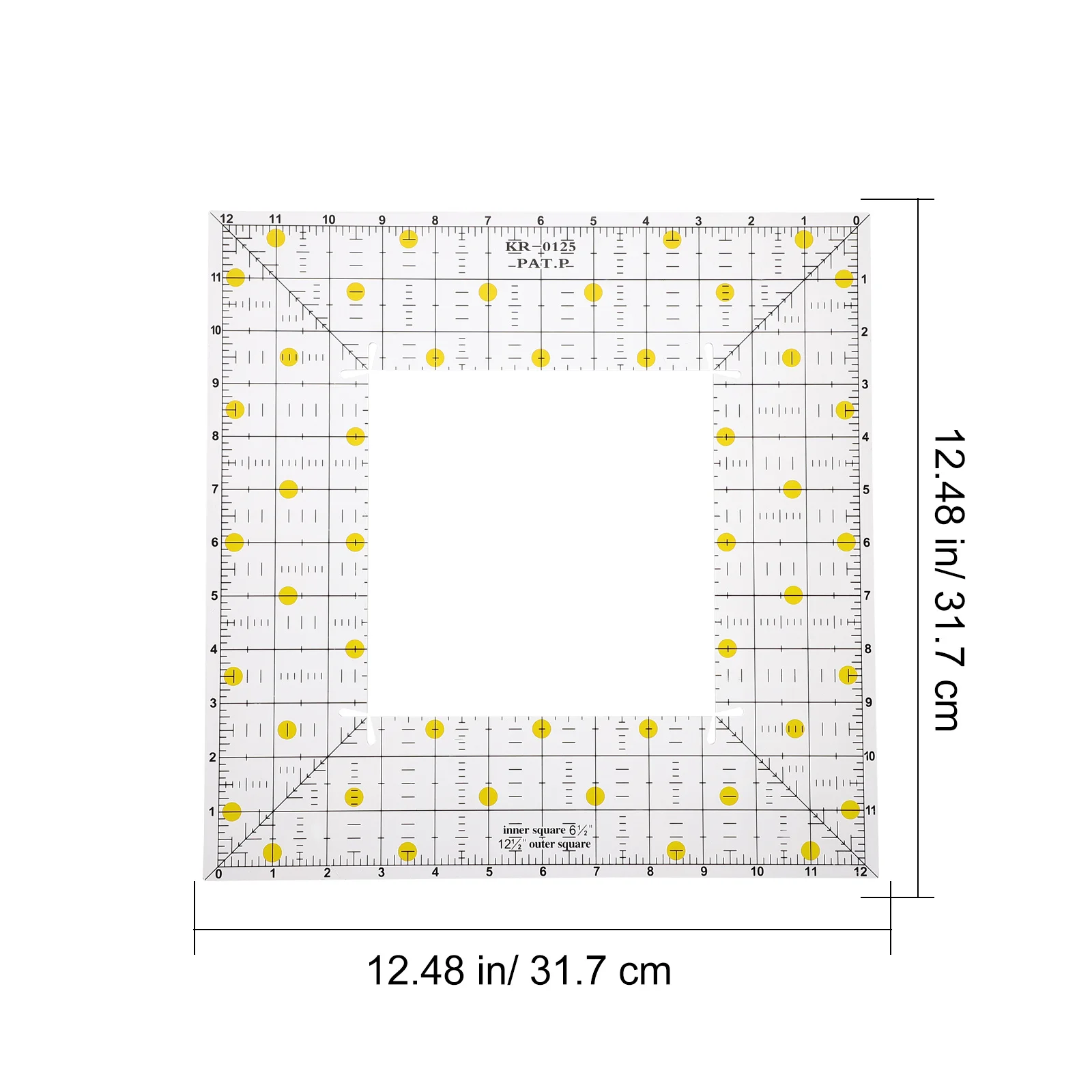 

1Pcs Square Shape Quilting Ruler Plastic Sewing Ruler for Patchwork Fabric Measuring Clothes Cutting Craft Tool Transparent