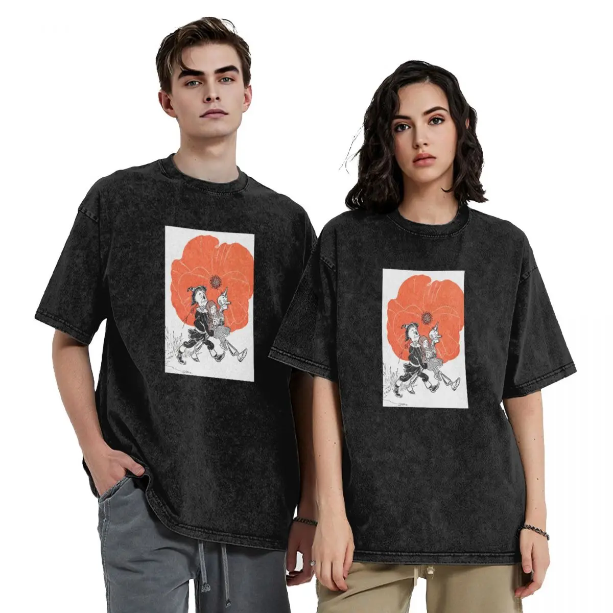 

Tin Man, scarecrow and Dorothy Illustration from the Wizard of Oz vintage art T-Shirt plain cotton man t-shirts tees men t shirt