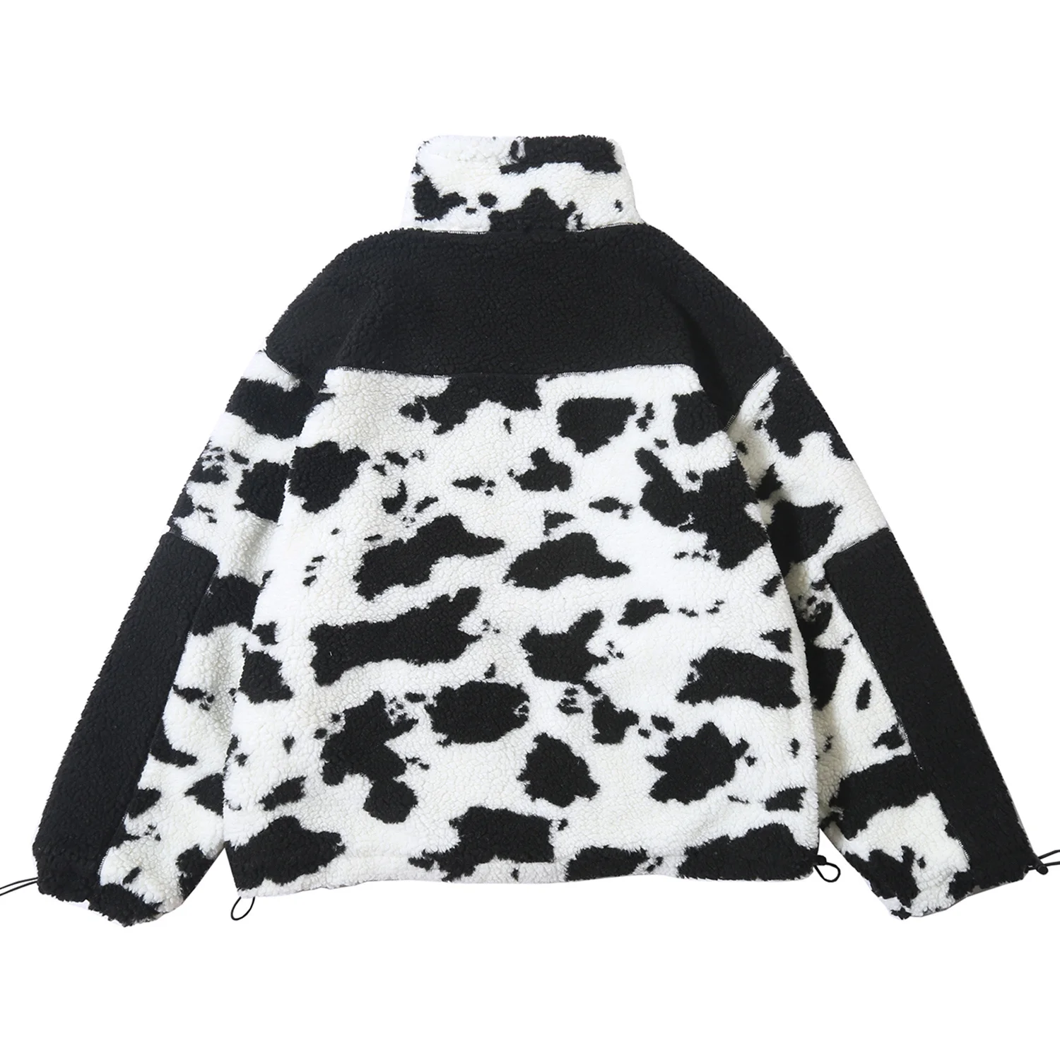 Hop Hip Cow Pattern Men Thick Parka Casual Warm Padded Jackets Harajuku Lambswool Coat Windbreaker 2022 Streetwear Winter