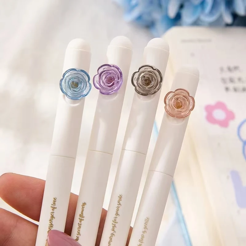 4 قطعة أقلام هلام Kawaii الحبر الأسود CS تلميح يمكن تدوير خارج الملء الكتابة بسلاسة الجمالية القرطاسية قلم حبر جاف اللوازم المدرسية #6