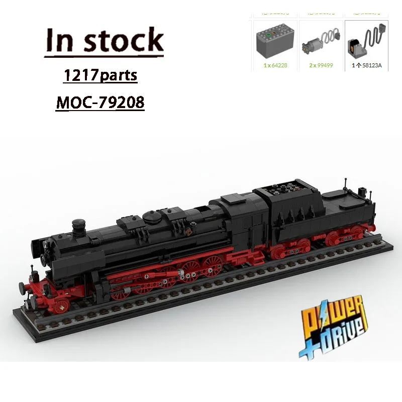 

MOC-79208 Classic Cargo Transport Steam Locomotive Building Block Model • 1217 Parts Boy Birthday Building Block Toy Gift