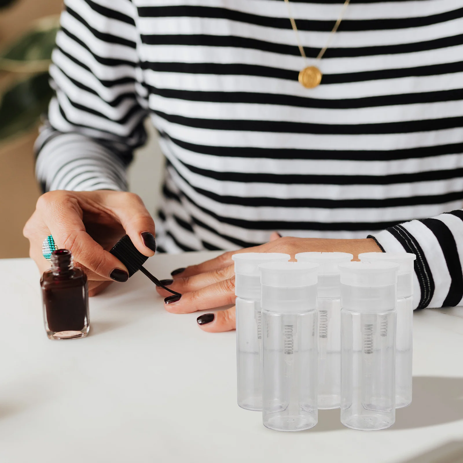 5 stuks sterke plastic persflessen voor nagellakremover make-up lotion toner draagbare reiscontainers persfles