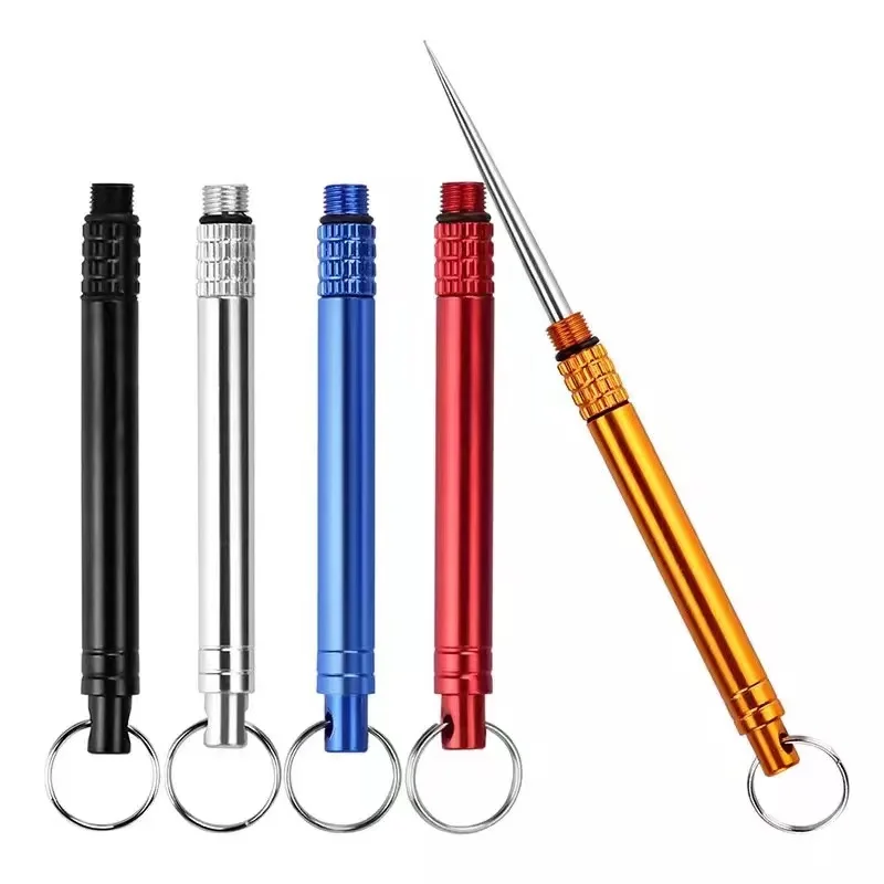 5pcs stainless steel toothpicks, portable toothpick oral cleaning tool, multifunctional fruit labels, keychain pendant
