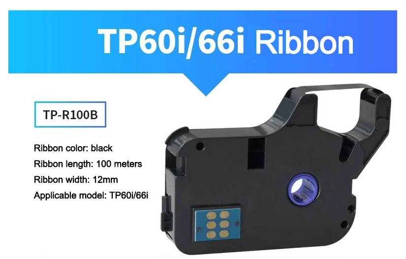 Label Tape For Ribbon Printer TP-R100B   TP -R100B TP-60i/66i 12mm