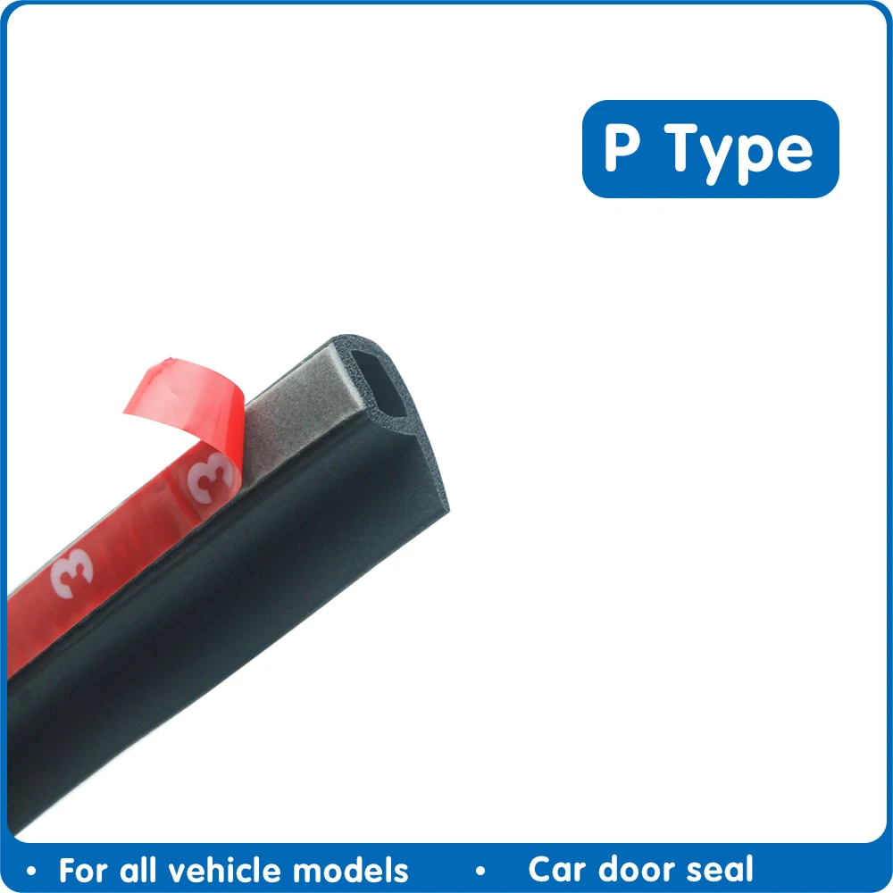 

P Type 4m Car Door Rubber Seal Strip Noise Insulation Car Door Sealing Strip Weatherstrip Rubber Anti-dust Auto Door Seals