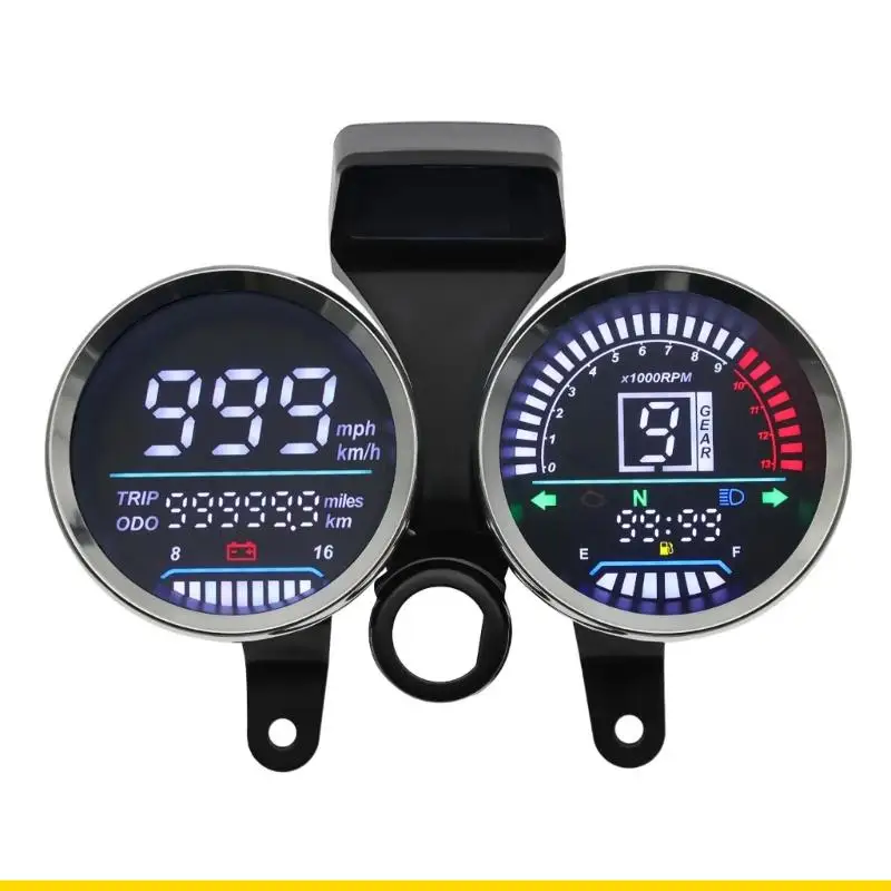 

SZCH Motorcycle Dashboard Clear LCD Digital Gauge Instrument Cluster Meter 12V Speed Odometer Enhanced Visibility for GN125