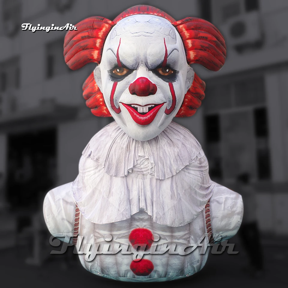 

Scary Giant Evil Inflatable Clown Model 5m Air Blow Up Joker Ghost For Halloween Carnival Stage Decoration