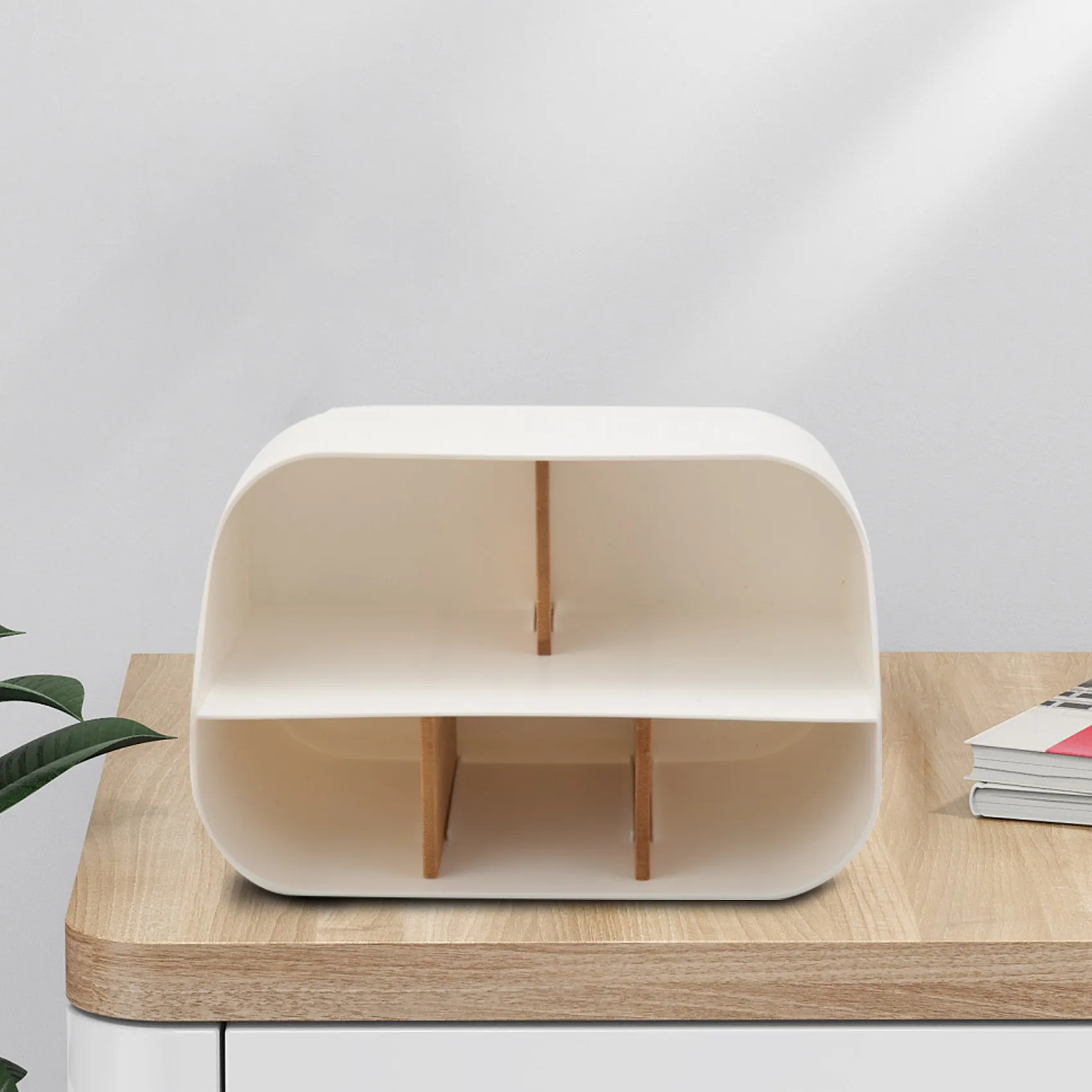 

B52C Desk Organizer Remote Control Holder Makeup Caddy Box For Home & Office