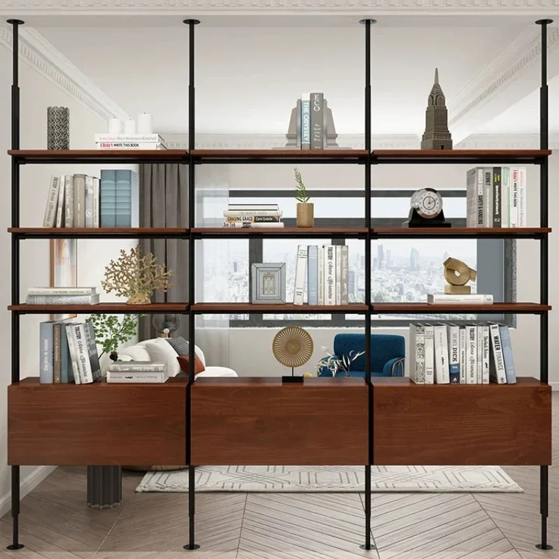 

Minimalist bookshelf office partition shelf living room floor wrought iron bookshelf full wall bookcase