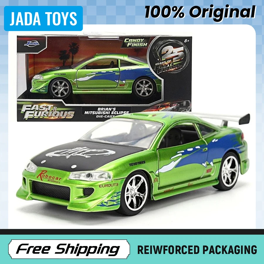 En Stock JADA 1:32 Fast & Furious 1995 Mitsubishi Eclipse Modelo de Coche de Aleación Fundida a Presión 25º Aniversario Caja Original Regalo Coleccionable