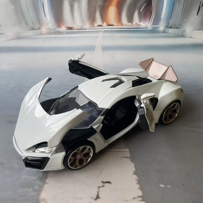 JADA1:24 Jada Speed and Passion Leckan White Panther Supercar ensemble de jouets de modèle de voiture en alliage rare