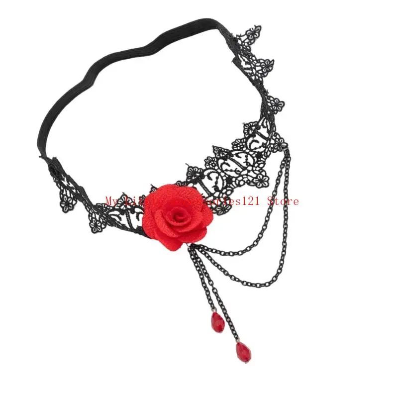 مرنة ساق الرباط مزينة الورد الزهور الدانتيل حزام الحزب الإكسسوارات #3