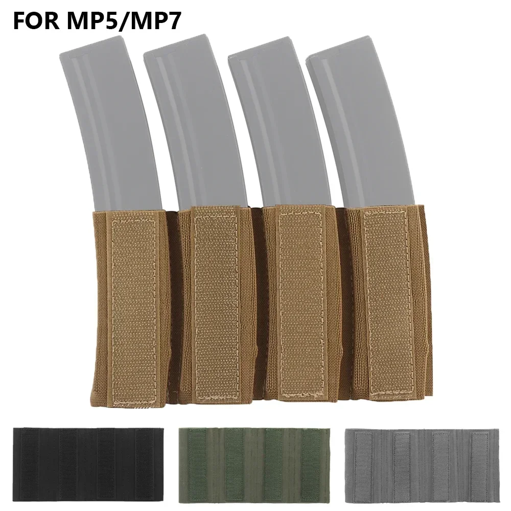 MP5 MP7 Quadruple Magazine Insert Pouch MK Tactical Chest Rig Accessories Elastic Magazine Holder for MK3 and MK4 Chest Rig