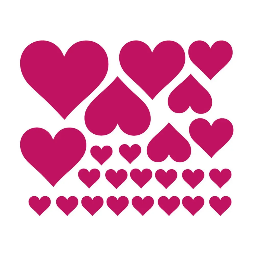 Heart Design 24 Pieces/Set Car Styling Stickers Bumpers Windows Body Decor Vinyl Accessories Decals Tunning Parts Waterproof