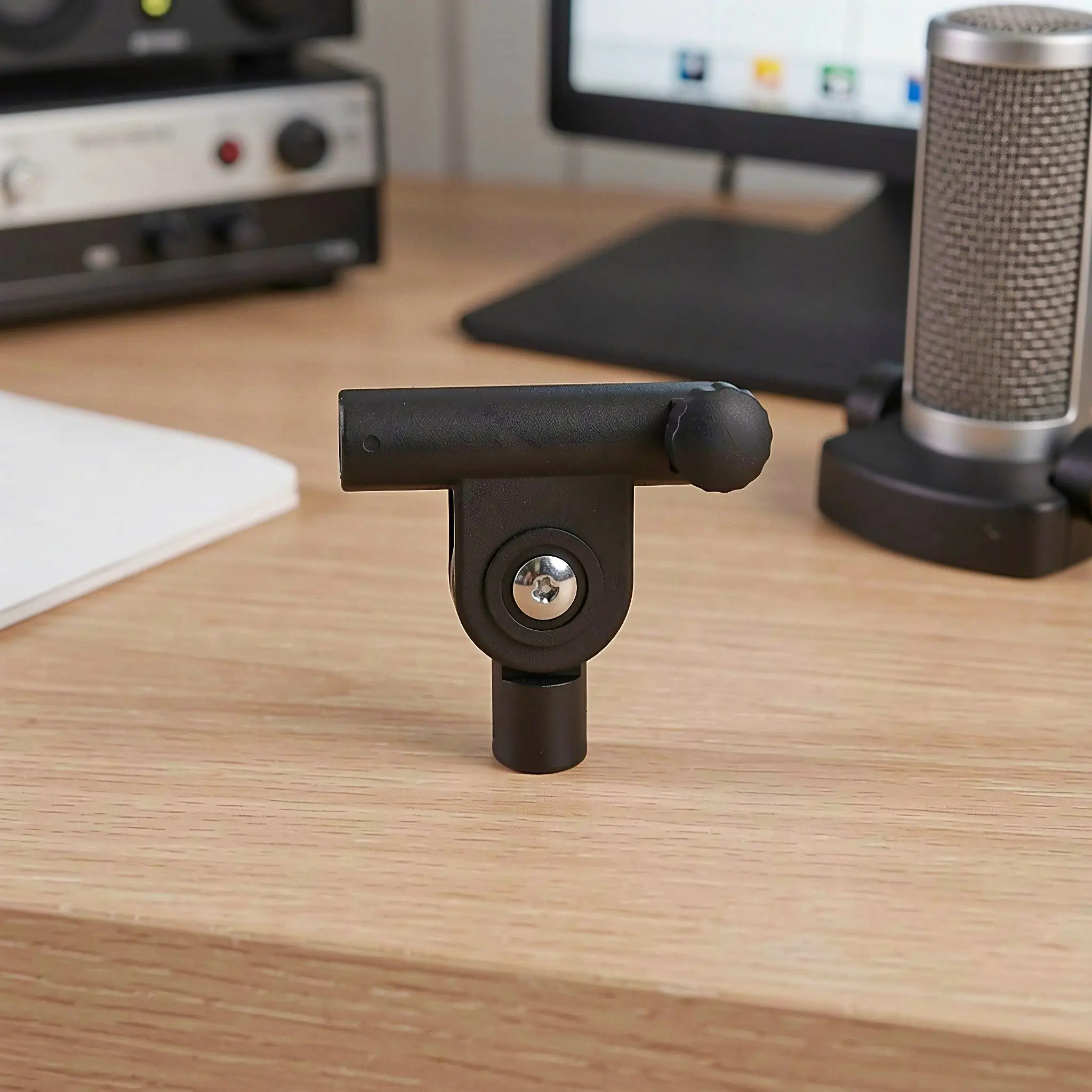 Mic Boom Pole Clamp Type Mic Stand Adapter Thread Rotatable Connector Adjustable Broadcast Arm Extension Audio Mount Adapter