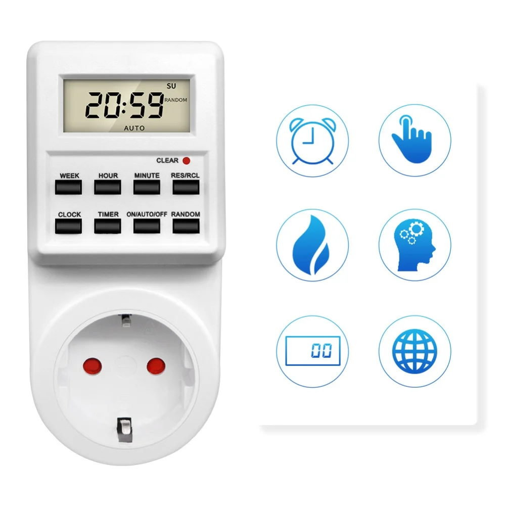 Digital Thermostat Socket 0-40C Heating Cooling Timer Controller For Aquarium Greenhouse Terrarium Incubator Temperature Switch