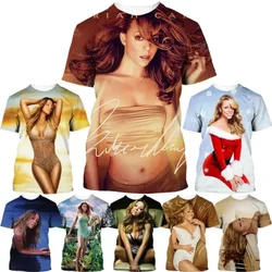 New Female Singer Mariah Carey 3D Printed T-shirt Summer Men Clothing Casual Oversized T Shirt Fashion Harajuku Round Neck Tops