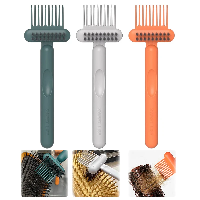 2 In 1 Hair Brush Cleaning Tool, Comb Cleaning Brush, Portable Hair Brush Cleaner Rake, Hairbrush Cleaner Solution