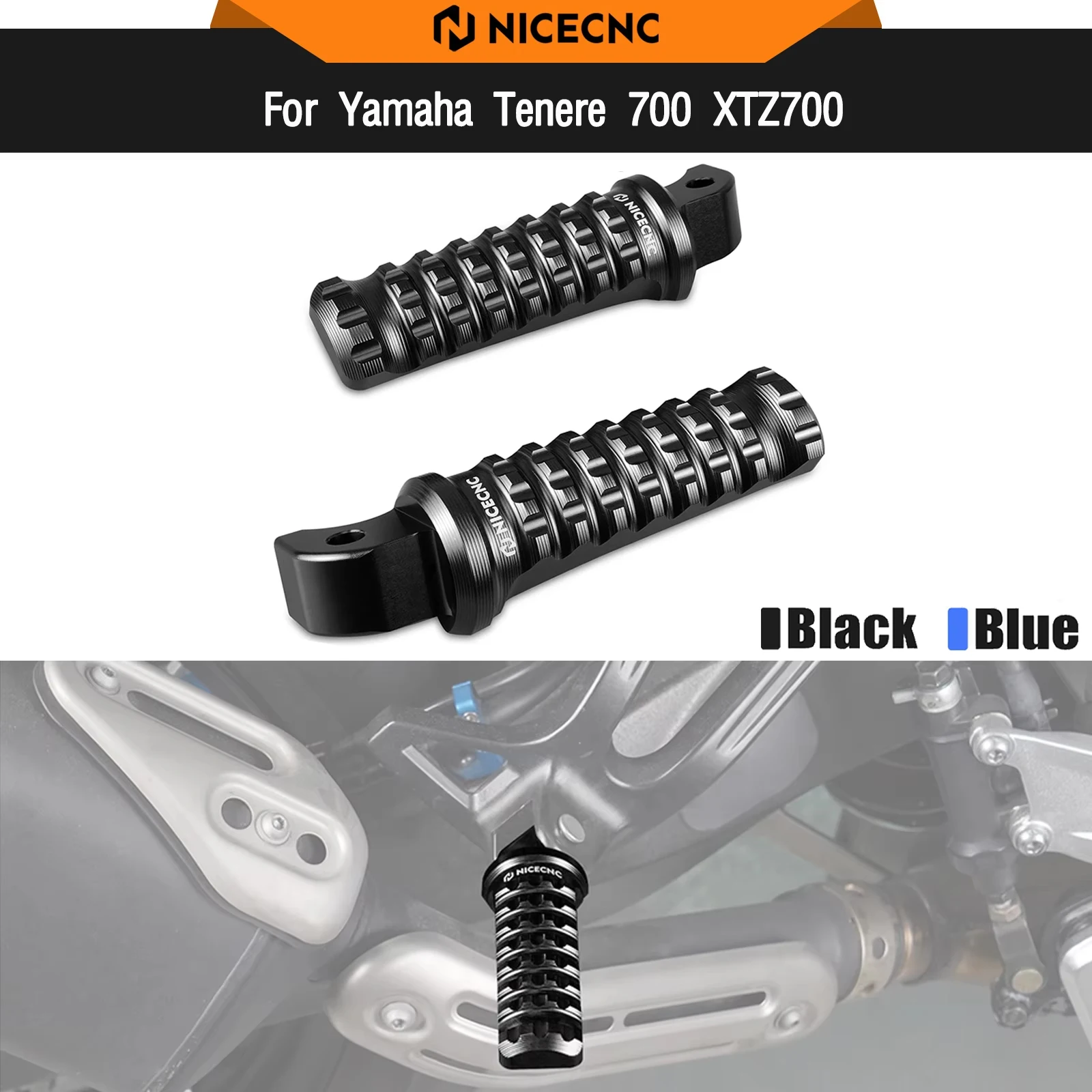 

For Yamaha 2019-2022 Tenere 700 XTZ700 T7 Rear Passenger Footrests Pegs T700 Rally Edition 2020-2022 Tracer 900/Nike GT 2019-20