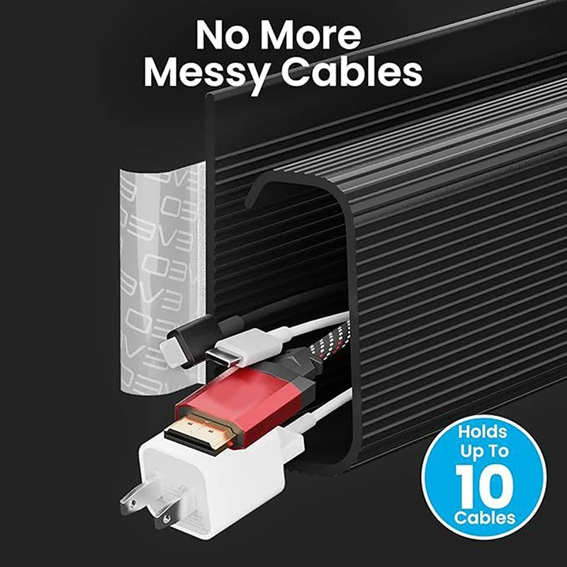 40cm/15.75in Under Desk Cable Management Raceway – PVC Wire Hider & Cord Organizer Strip view 5