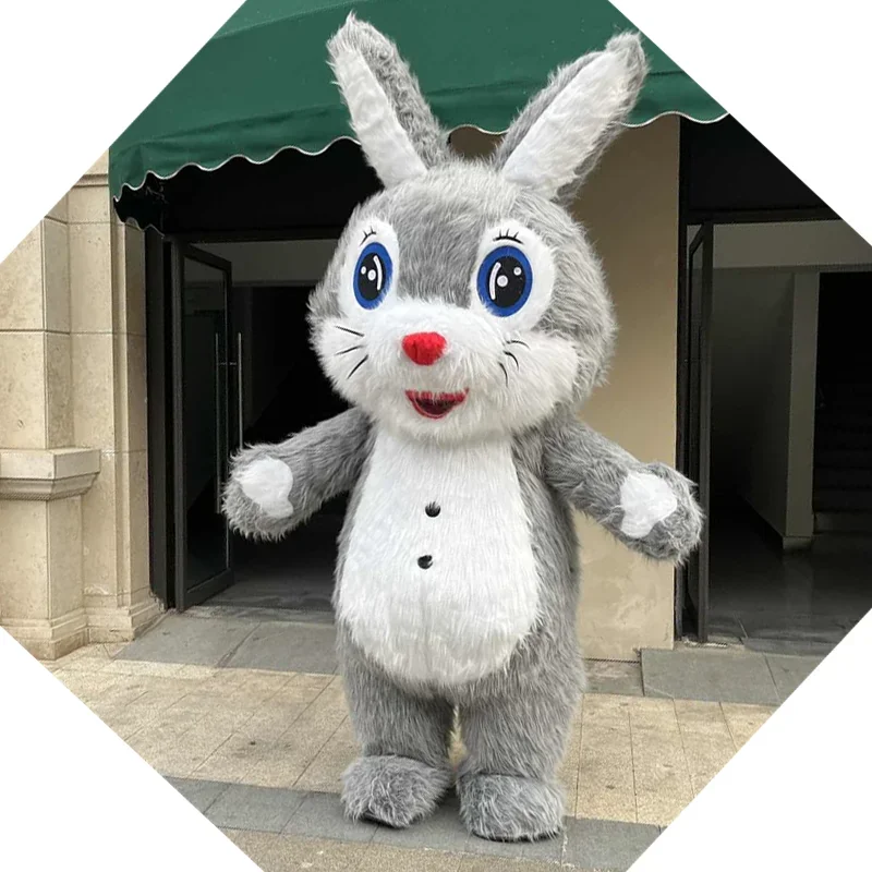 Easter Foil Inflatable Bunny Balloon Standing Bunny Balloon Rabbit Shaped Balloons for Indoor Outdoor Yard Kids Easter Toy Decor