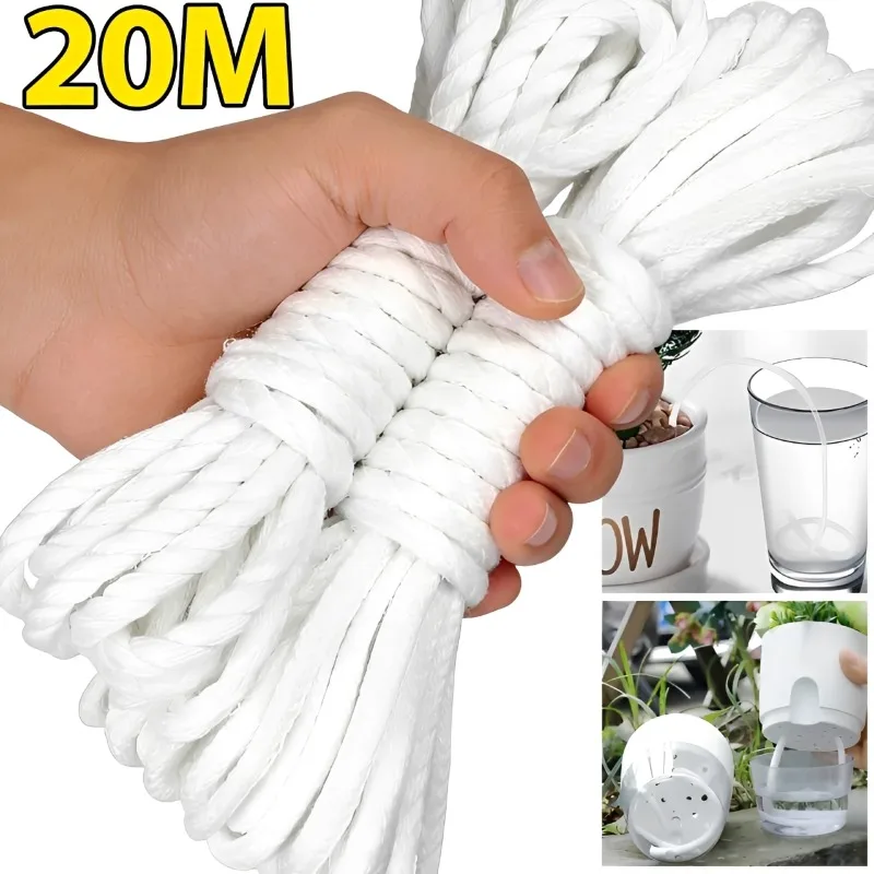 20/5M Flowerpot Self Watering Cotton Wick Cord Indoor Potted Plant Water Absorbing Rope Slow Release Garden Drip Irrigation Tool