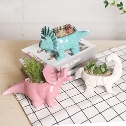 Cartoon Dinosaur Succulent Plant Flowerpot Ceramic Animal Flower Pot Home Bonsai Decoration Crafts Pottery Decorative Planter