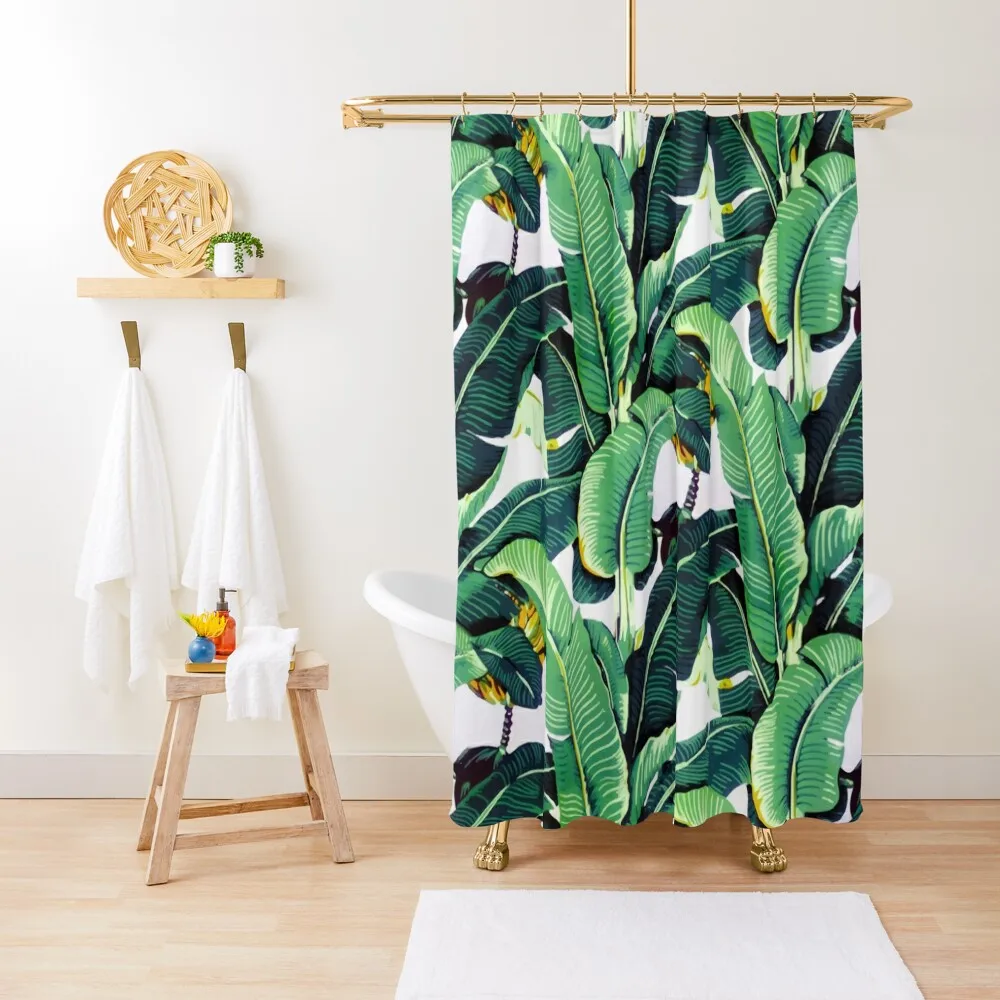 

Tropical banana leaves Shower Curtain Waterproof Fabric Shower Set For Bathroom Curtain