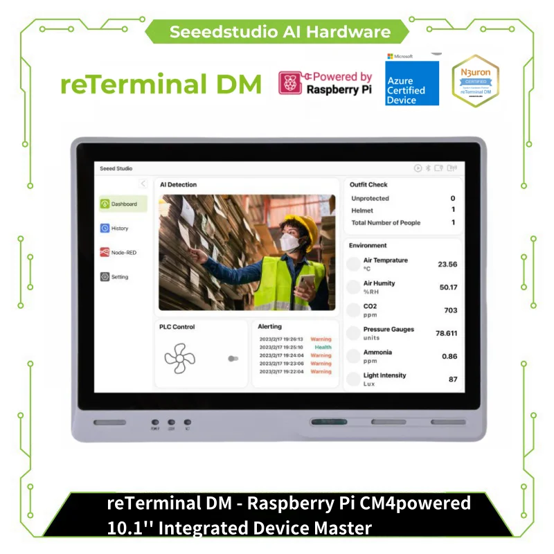 

reTerminal DM - Raspberry Pi CM4-powered 10.1'' Integrated Device Master, Industrial Grade HMI/PLC/Panel PC/Gateway