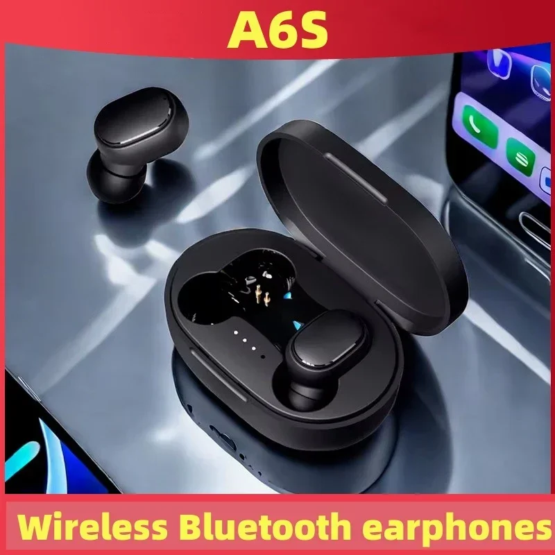 TWS A6s Wireless Headphones Stereo HiFi Earpiece with Microphone Bluetooth Earphone Noise Earbuds for All Smartphones