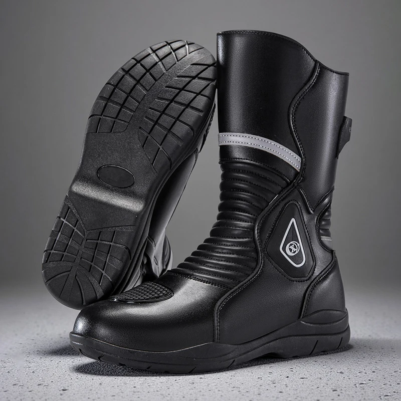 High Top Windproof Waterproof Anti-collision Motorcycle Boots Breathable Anti-skid Safe Outdoor Ridin Men's Motorcycle Boots