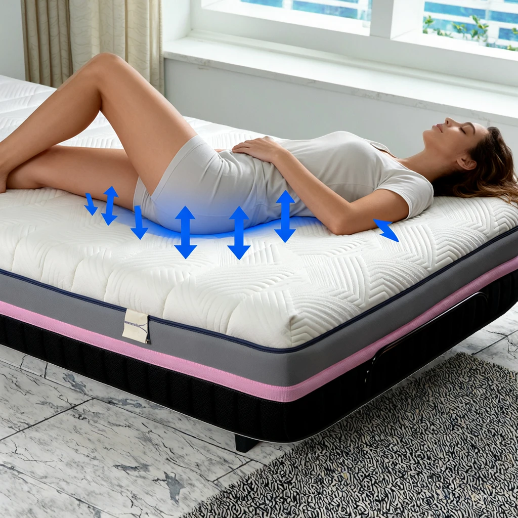 مرتبة إسفنجية الذاكرة ثلاثية الأبعاد حديثة متوسطة الحجم قابلة للتنفس ولا تسبب الحساسية عالية الجودة لغرفة النوم والأثاث المنزلي والشقق المدرسية والفندق #2