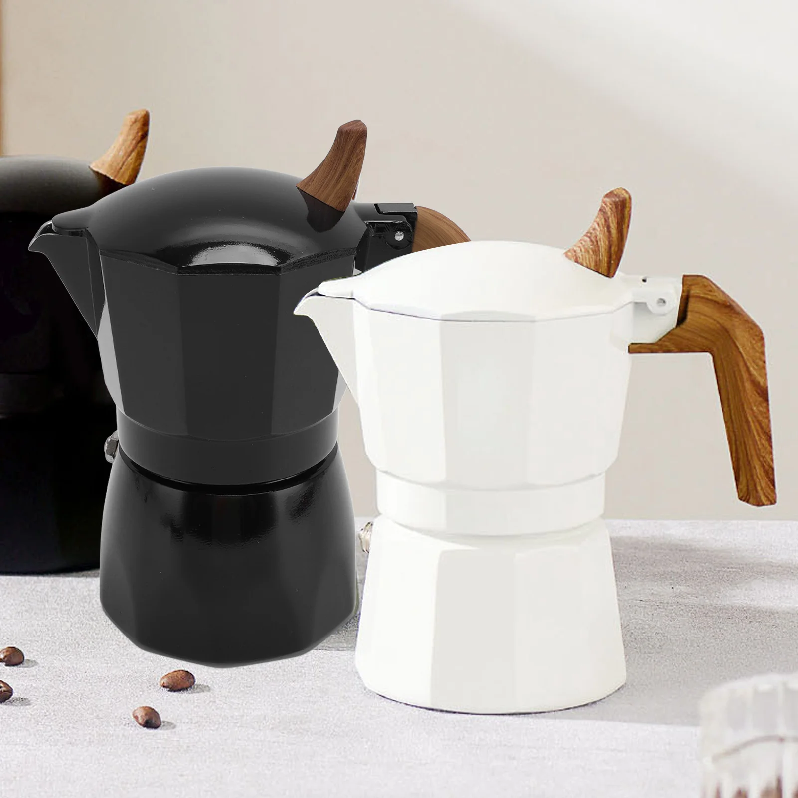 Mocha Pot 80ml Double Valve Design High Efficiency Extraction Stovetop Coffee Maker for Outdoor