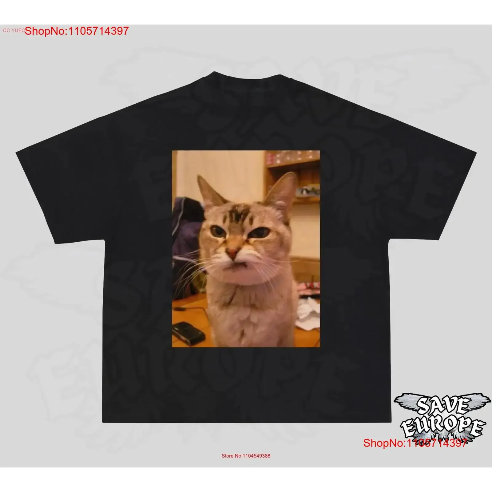 Angry Cat T Shirt Meme Funny Expression Mad Vintage Lover vintage Washed streetwear fashion Top For Everyday Wear Unisex