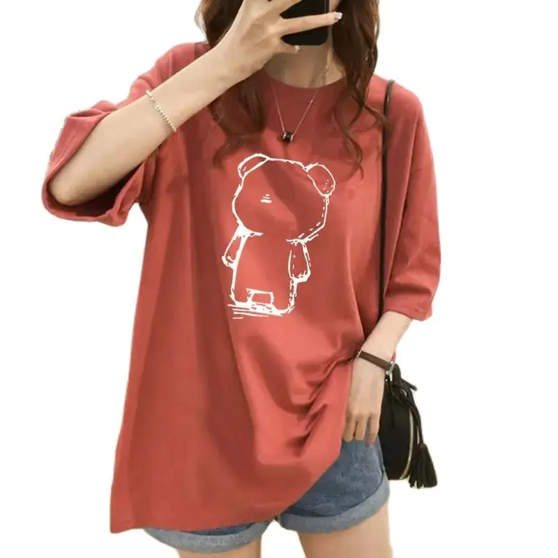 Summer Cotton Nursing T-shirt Fashion Print Maternal Woman Breastfeeding Clothes Lactation Top Tees pregnancy 2025 New