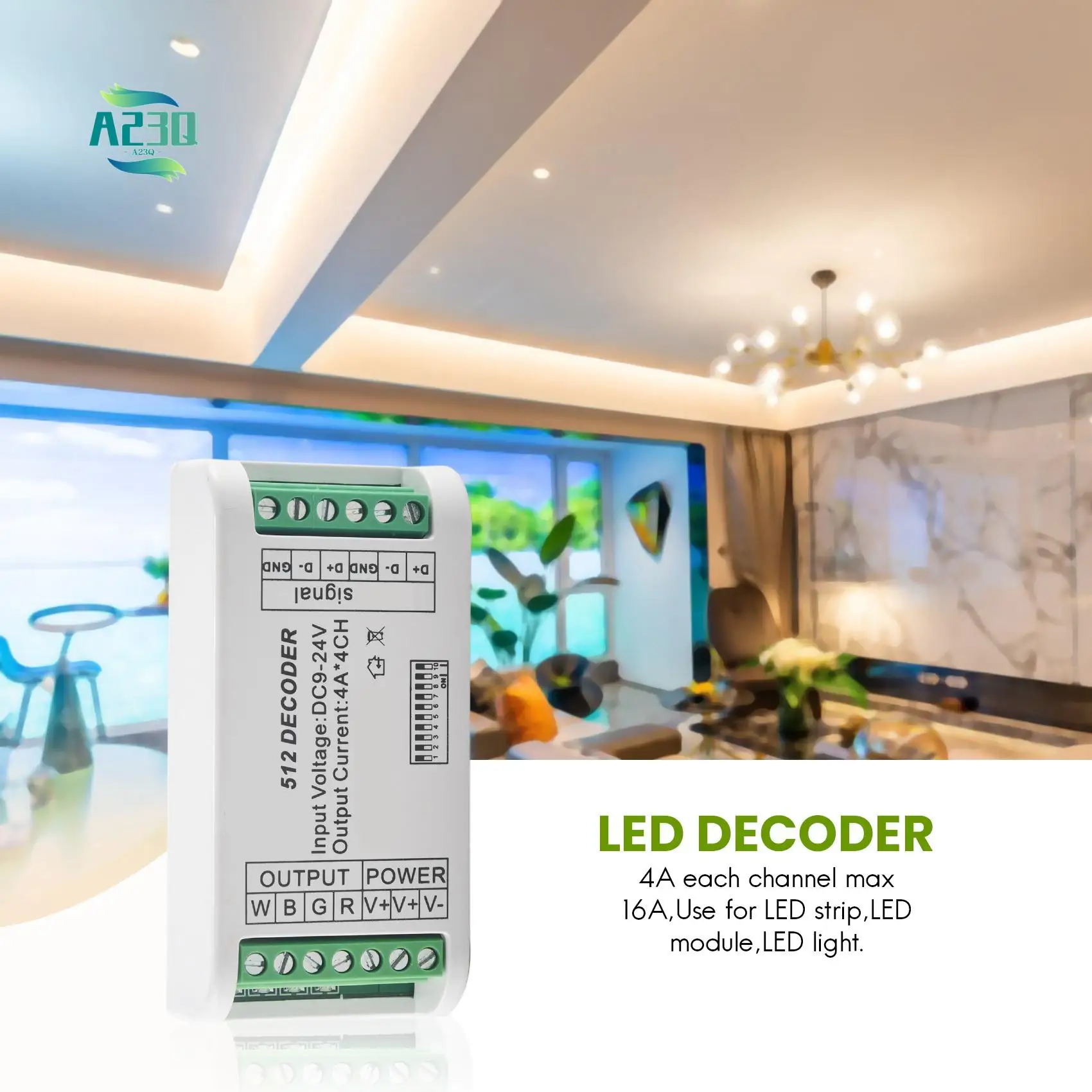 

A23Q-Mini 4-канальный декодер DMX RGBW 16A RGB RGBW контроллер ленты DMX 512 диммерный драйвер для светодиодных лент DC9-24V