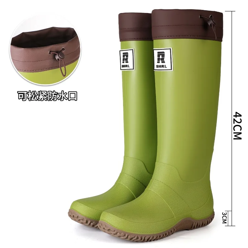 Botas de lluvia para parejas, zapatos de goma hasta la rodilla a la moda, zapatos impermeables para mujer, zapatos de trabajo para jardín, galochas de goma para hombre, Botas Lluvia Mujer