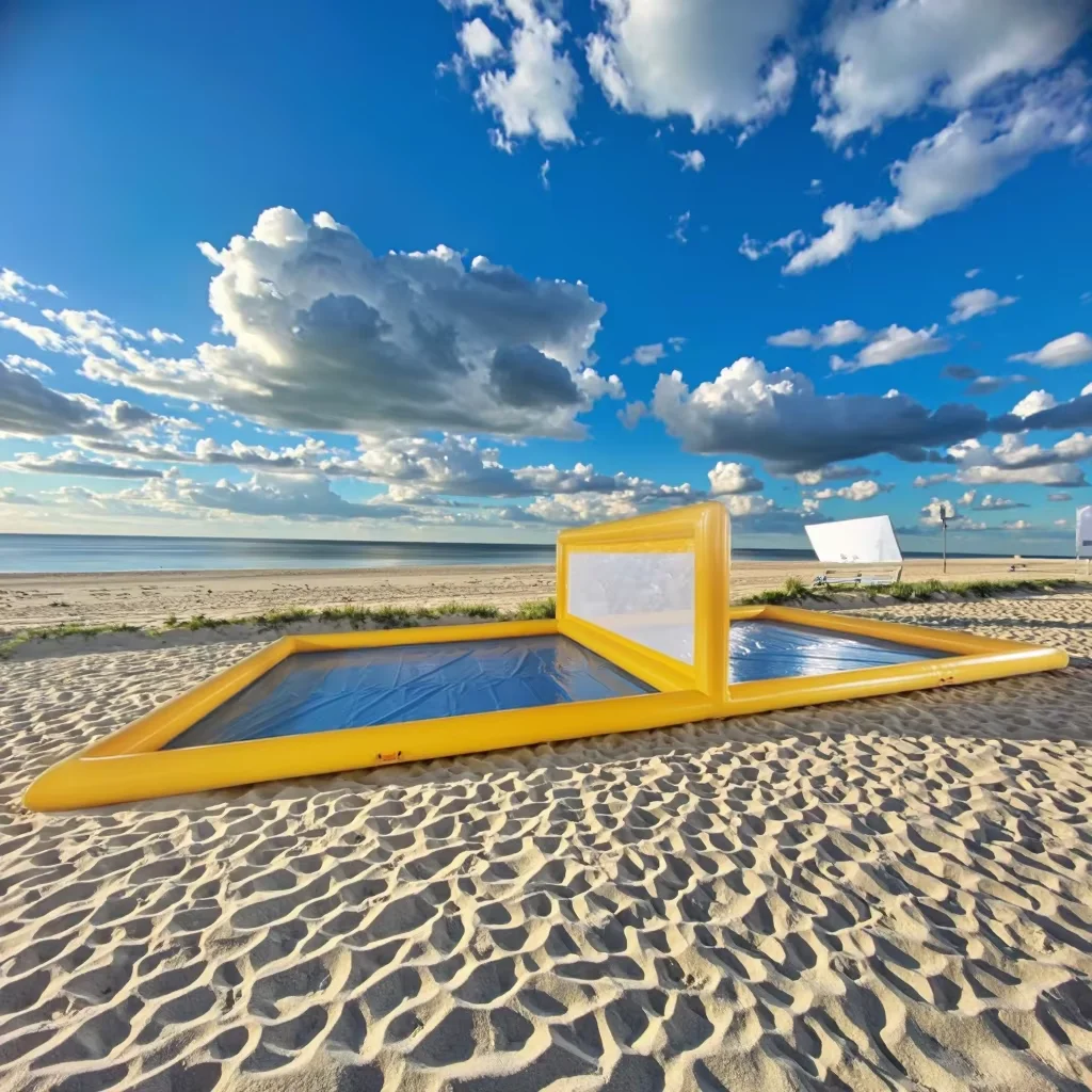 

Открытый пляжный надувной волейбольный корт, портативное волейбольное поле с водяным бассейном, надувной волейбольный мяч для продажи