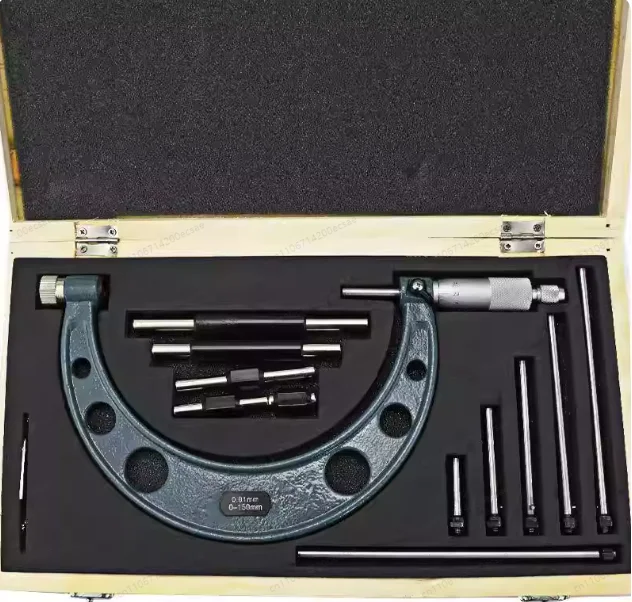 Interchangeable anvil large range outside diameter micrometer 0-50-100-150mm High precision 0.01 Durable