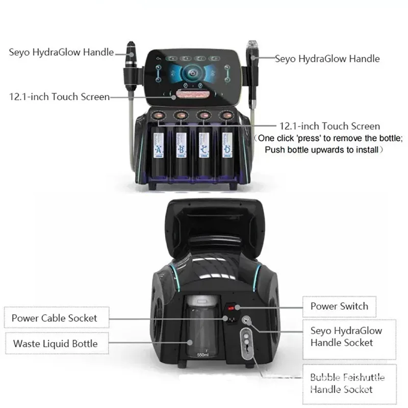 Nieuwste 2-in-1 multifunctionele vacuümroller Diep reinigingsapparaat Super Bubble Gezichtsreiniging Verstevigend gezicht Aqua Peeling Spa