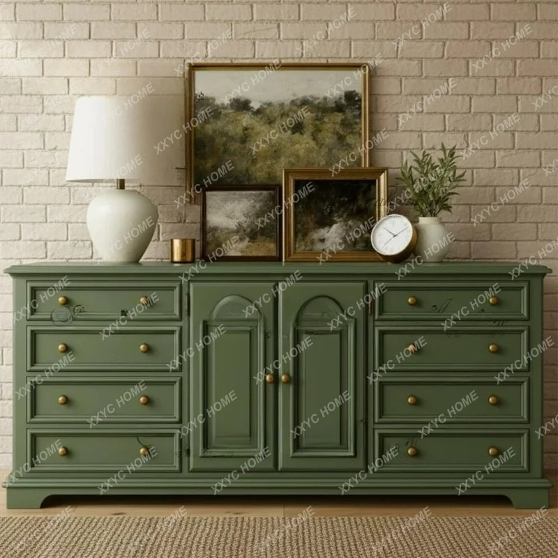 Dark Green Dresser Living Room Multifunctional Sideboard Master Bedroom Entryway Customizable