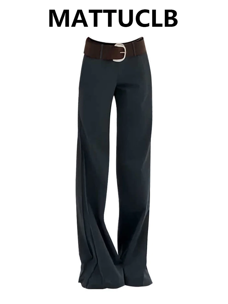 

Autumn Winter Women's Baggy Pants Office Lady High Waist Vintage Long Trousers Straight Leg Pantalones Old Money New In