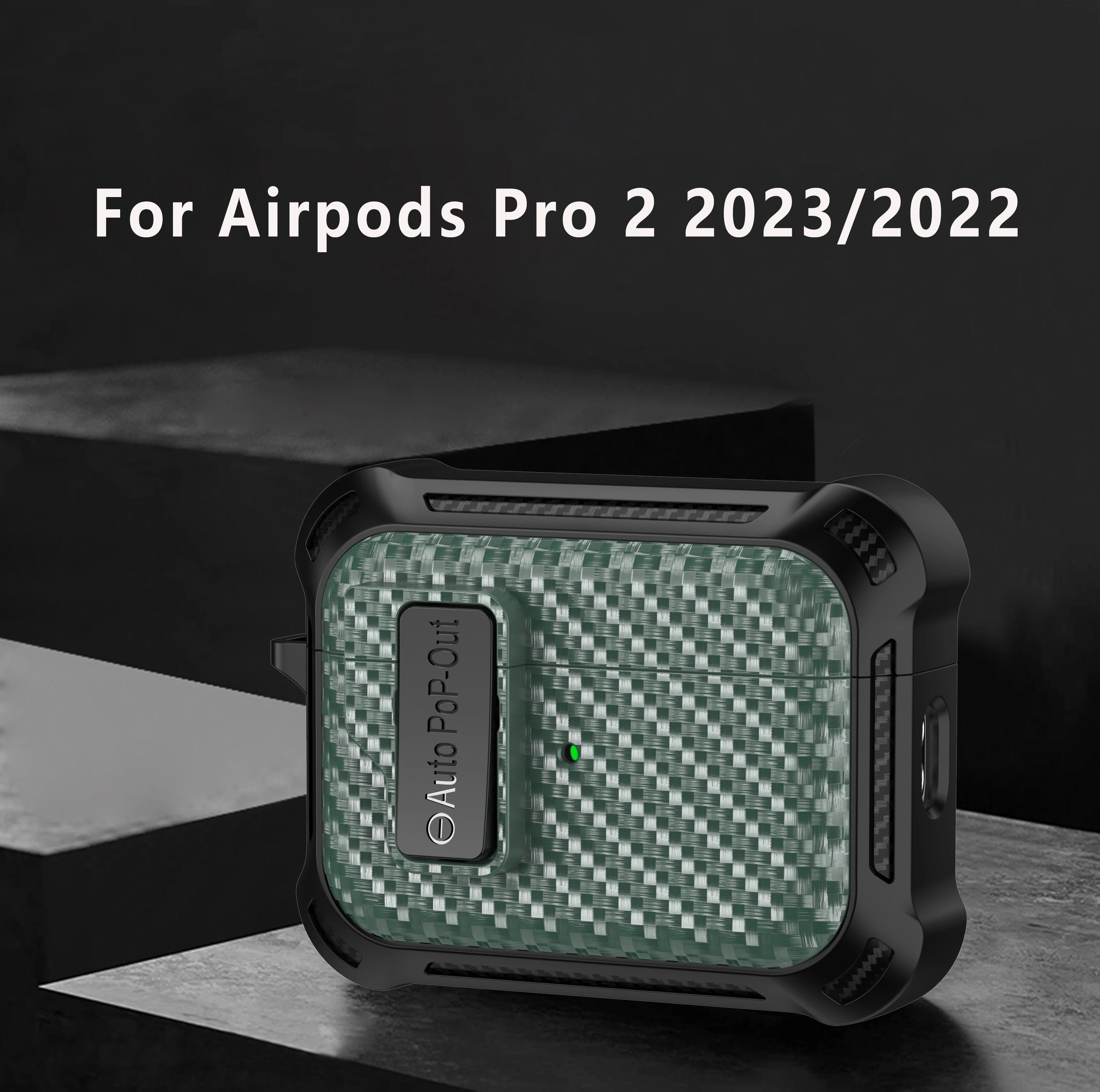 Carbon Fiber Hard Shell For Airpods Pro 2 2nd Case Secure Lock Clip For AirPods 3 3rd 2 1 1st Gen Cases Cover Capa With Keychain